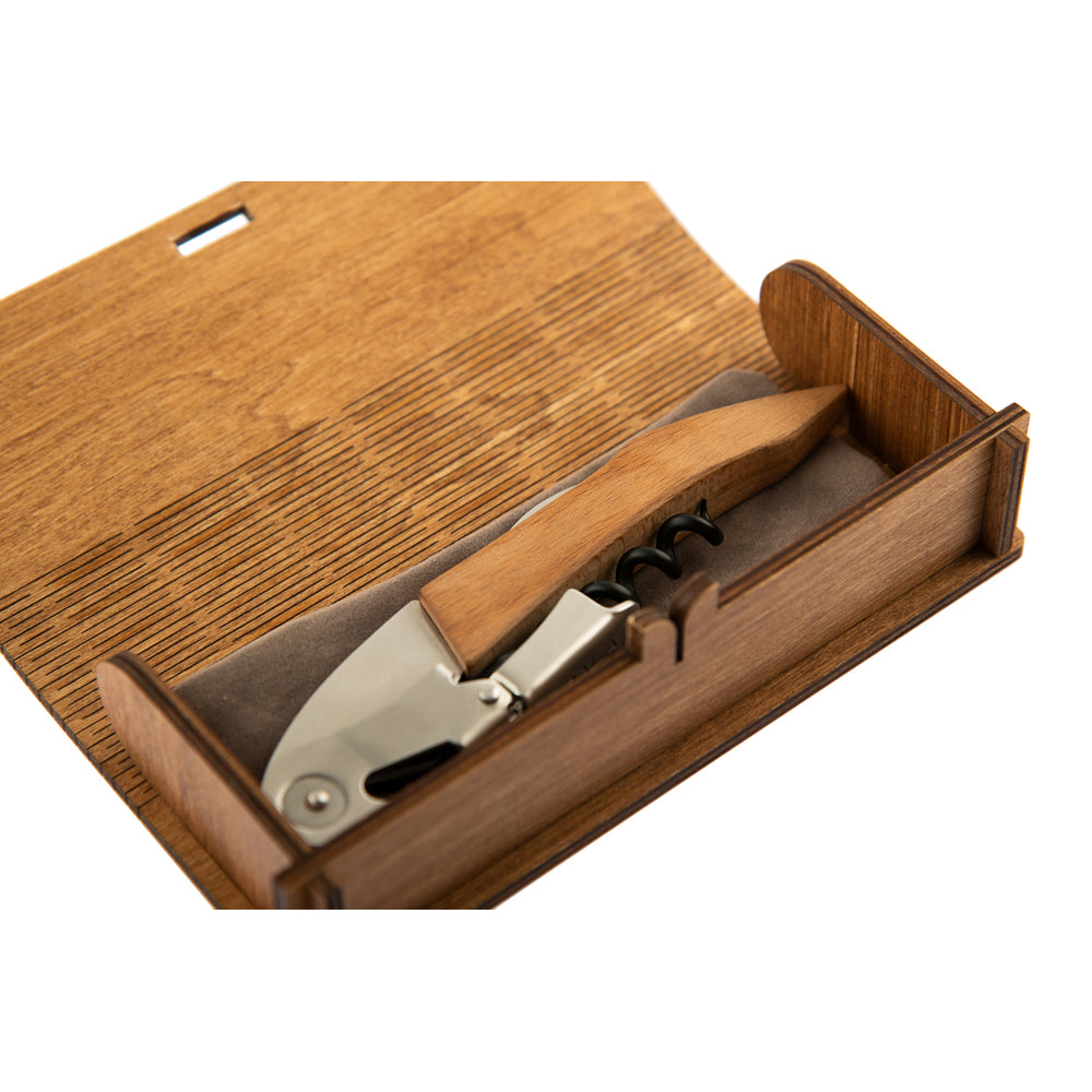 Confezione in legno per cavatappi professionale, personalizzabile
