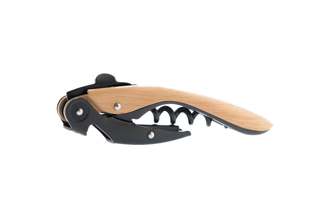 Cavatappi di design professionale modello High Tech Deluxe Wood: accessorio per il vino con finiture effetto legno