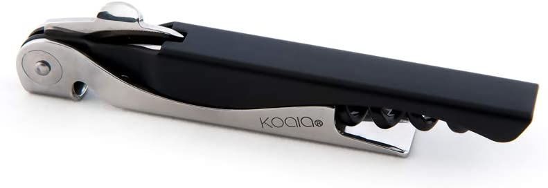 Dettagli del cavatappi professionale e di design per vino Bako, di colore nero