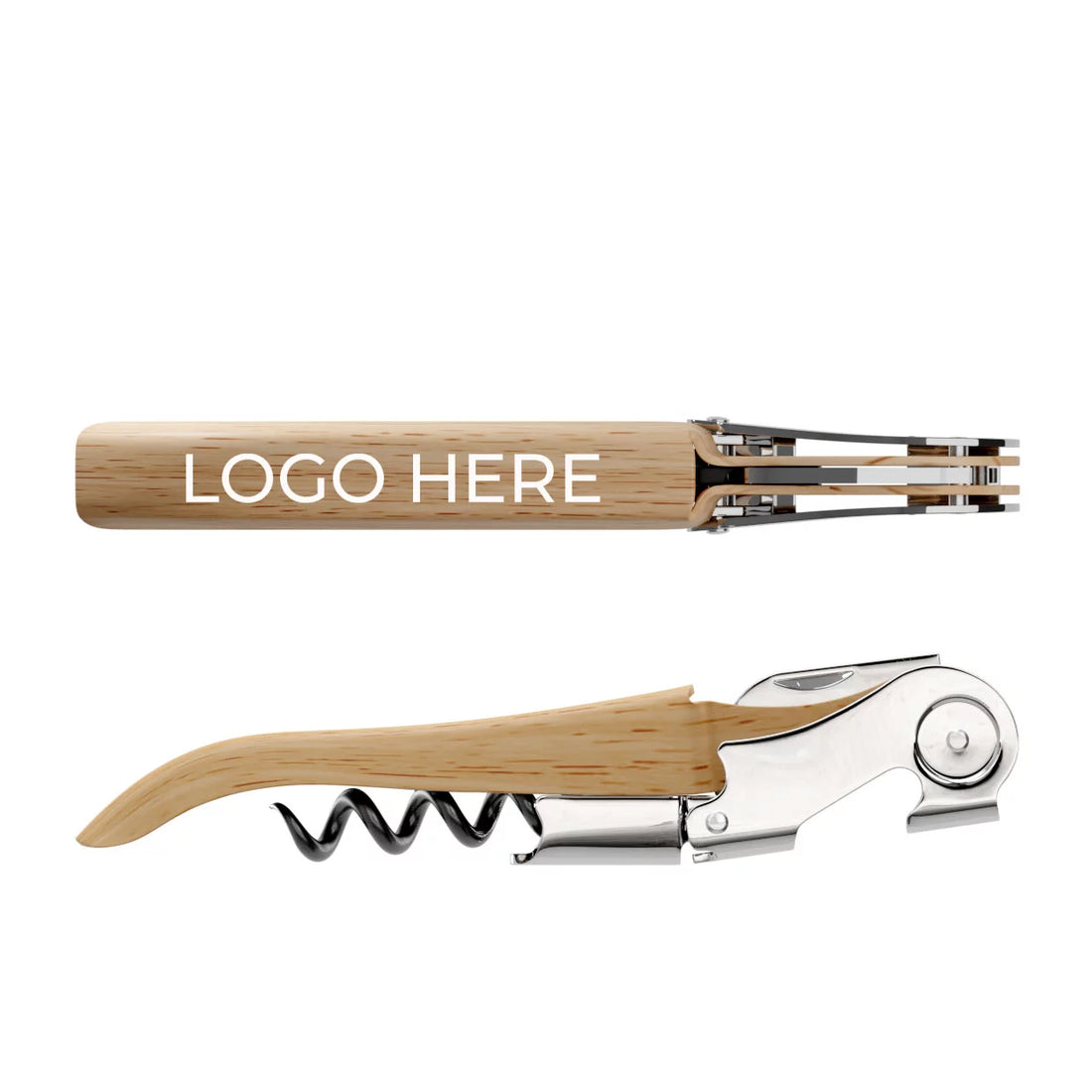 Cavatappi AC a Due Tempi Automatic Effetto Legno Personalizzato con spirale in sughero