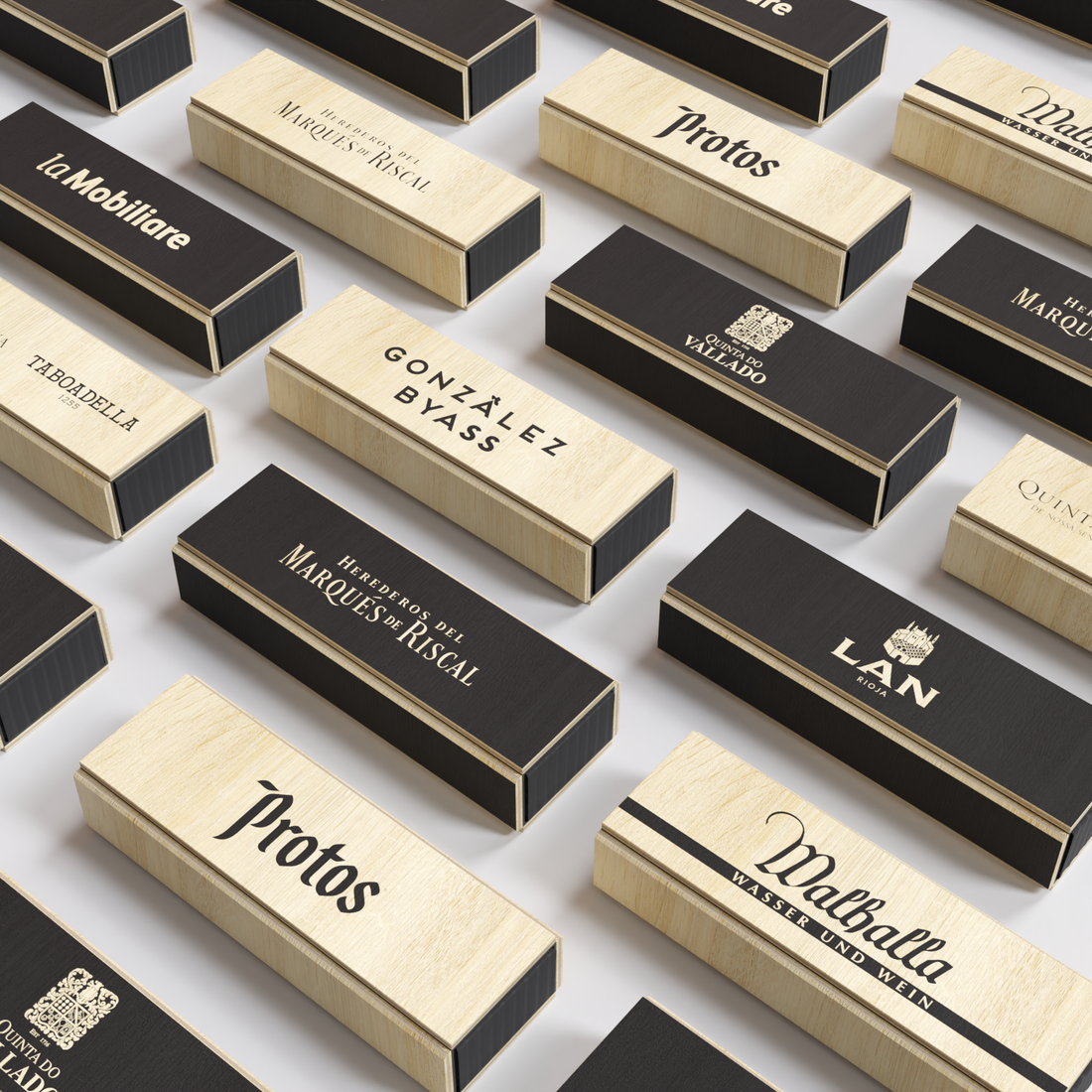 Astuccio per cavatappi professionale in legno personalizzabile, variante nero e natural