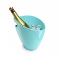 Secchiello portaghiaccio per vino o champagne Nature, variante azzurro, con bottiglia e ghiaccio all'interno