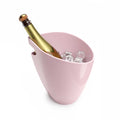 Secchiello portaghiaccio per vino o champagne Nature, variante rosa, con bottiglia e ghiaccio all'interno
