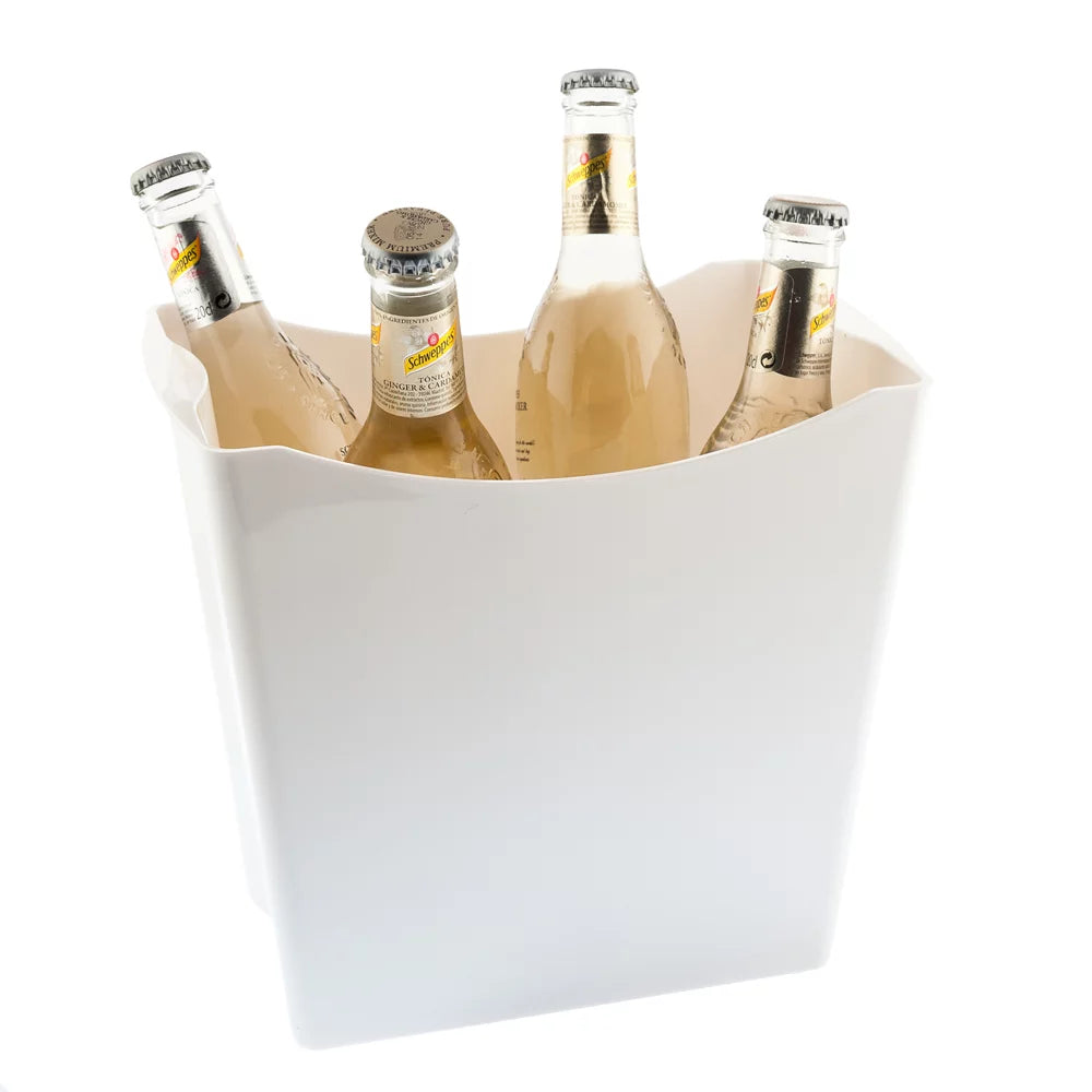 Secchiello portaghiaccio per bevande e bottiglie di vino Twins, variante Bianco, con bibite all'interno