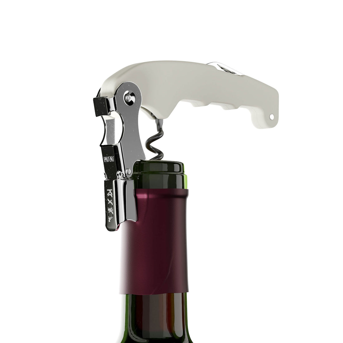 Cavatappi professionale a doppia leva Retro personalizzato, variante colore bianco