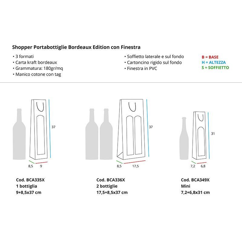 SHOPPER PORTABOTTIGLIE CON FINESTRA • DETTAGLI