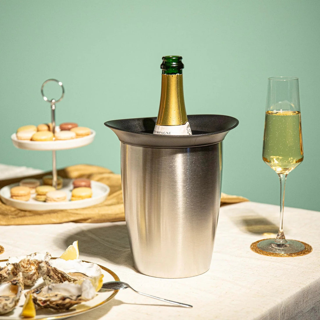 ACTIVE COOLER CHAMPAGNE ELEGANT VACU VIN • GLACETTE CHAMPAGNE ACCIAIO INOX