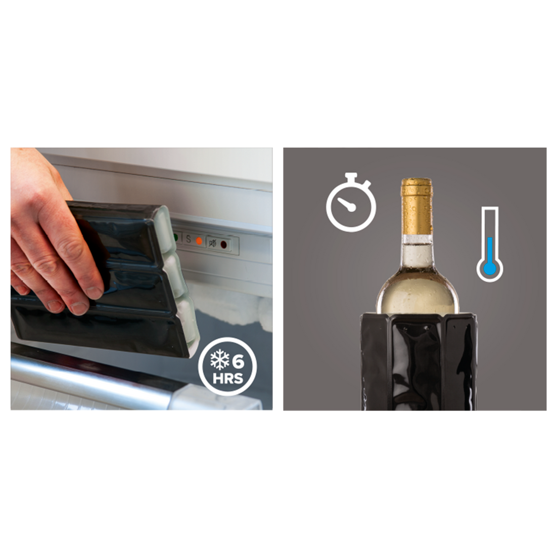 ACTIVE COOLER WINE SILVER VACU VIN® • FASCIA REFRIGERANTE