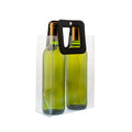 Borsa portaghiaccio Nice Cooler Square personalizzabile e trasparente, con due bottiglie di vino e manico resistente
