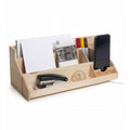 Cassetta per vino Desk Topper aperta ed utilizzata come organizer per scrivania