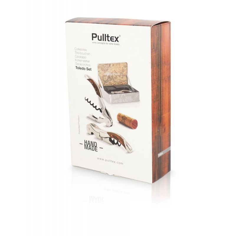 Gift Box del cavatappi professionale a doppia leva Toledo Pulltex Handmade, con eleganti finiture in legno