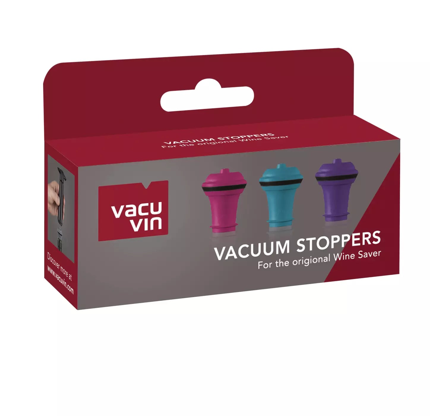 Confezione di vendita degli stopper per vino Vacu Vin modello Vacuum Stoppers