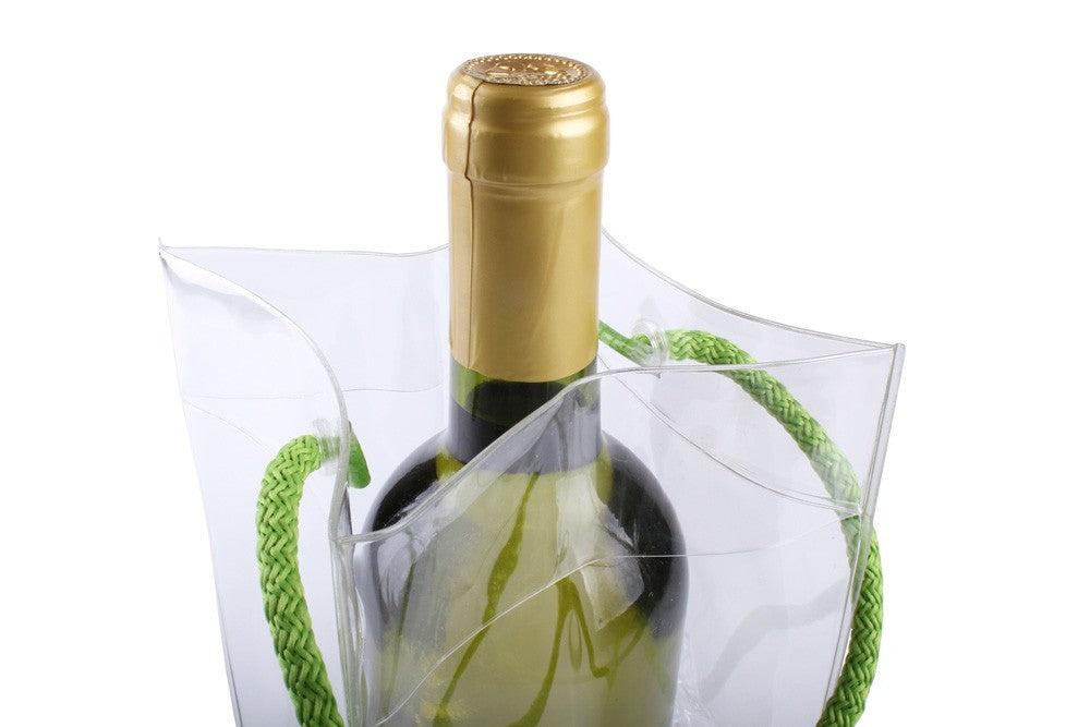 Dettagli della Borsa portaghiaccio Nice Cooler, con bottiglia all'interno e cordino di colore verde