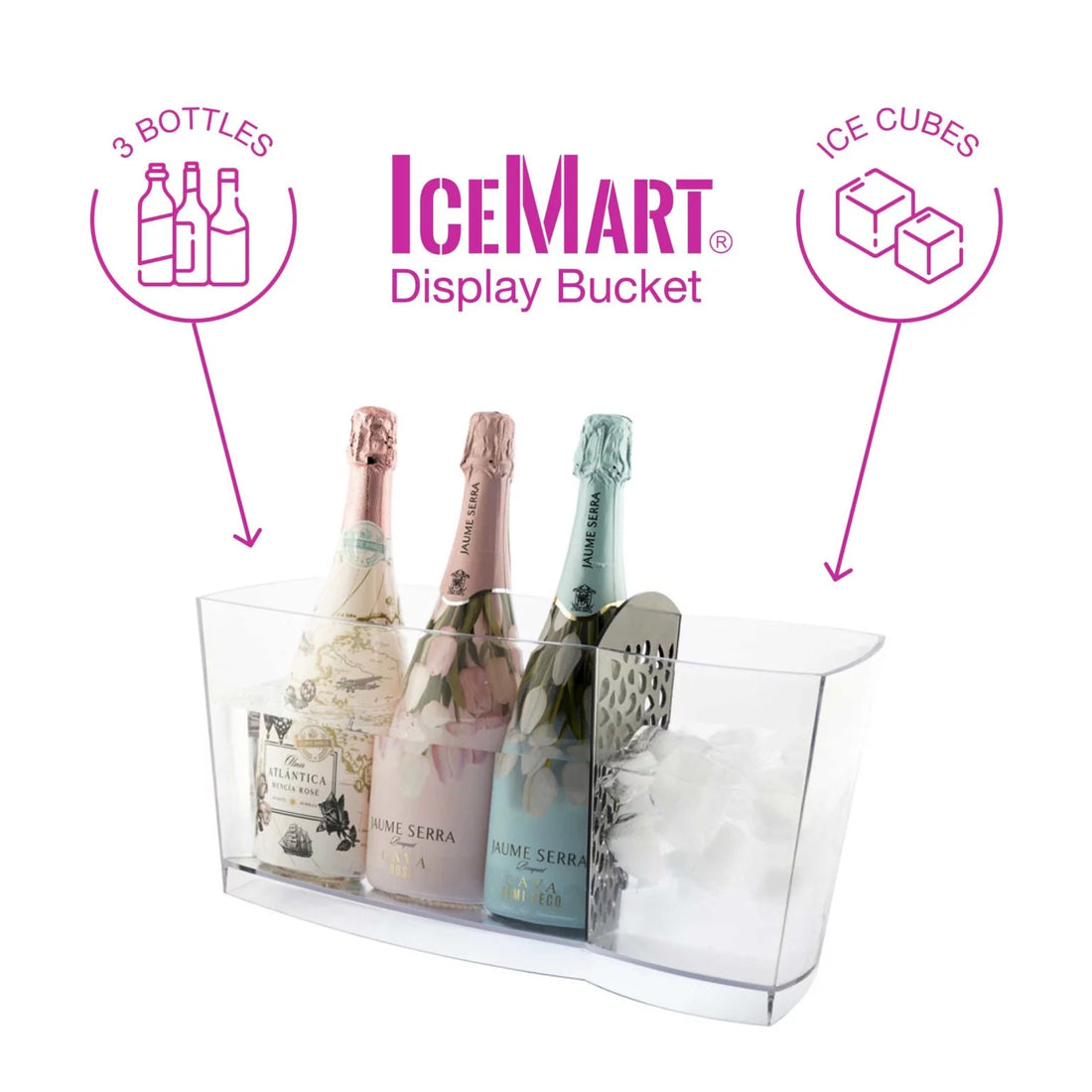 IceMart Spumantiera con sistema brevettato per separare il ghiaccio e tenere le etichette in vista