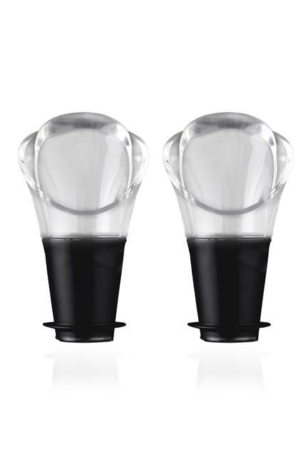 Versatori per vino Crystal Black di Vacu Vin, disponibili 2 pezzi