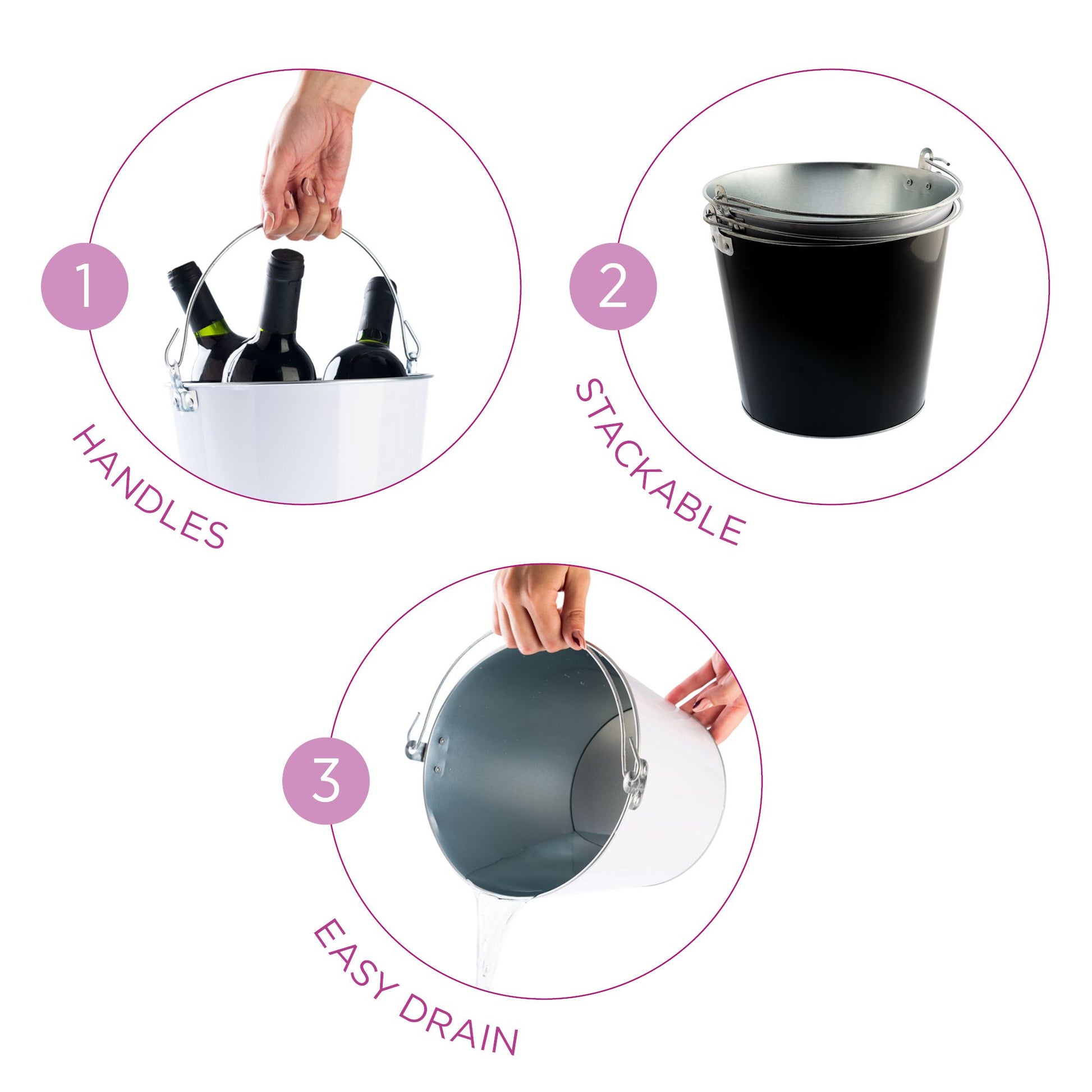 Esempi di utilizzo del secchiello portaghiaccio in metallo per vino e bibite
